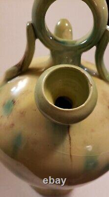 Antique Glazed Pottery Gargoulette Water Vessel Stoneware Ceramic Jug Beautiful