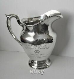 Antique Gorham Sterling Silver French Water Pitcher-Trophy, Engraving 645 g