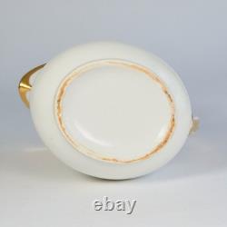 Antique H & Co Limoges France Hand Painted Pitcher Jug Gold 9 in H