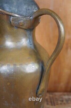 Antique Hammered Dovetailed Copper Ewer Wine Water Can Pitcher Jug 14
