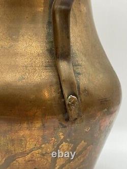 Antique Hand Hammered Copper Ewer Wine Water Can Pitcher Jug 10.5 Primitive