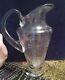 Antique Hand Made American Brilliant Period Hand Etched Water Wine Pitcher Jug