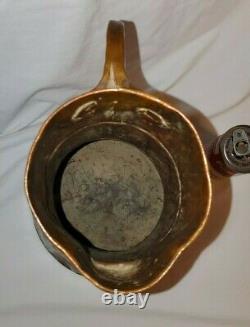 Antique Handmade Copper Water Pitcher Ewer Jug 14 Dovetail Hammered