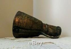 Antique Handmade Hammered Copper Brass Heavy Primitive Water Pitcher Jug 14'