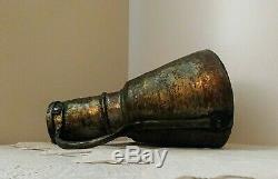 Antique Handmade Hammered Copper Brass Heavy Primitive Water Pitcher Jug 14'