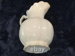 Antique Homer Laughlin Large White/Bone Water Pitcher Jug & Wash Basin/Bowl