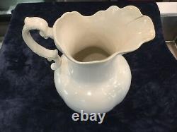 Antique Homer Laughlin Large White/Bone Water Pitcher Jug & Wash Basin/Bowl