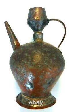 Antique Islamic Arabic Pitcher Handmade Copper Large Water Jug 19th C Decorative