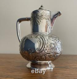 Antique James Deakin Ornate Heavily Decorated Silver Plate Pitcher Water Jug