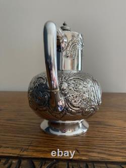 Antique James Deakin Ornate Heavily Decorated Silver Plate Pitcher Water Jug