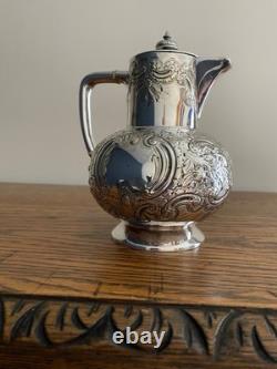 Antique James Deakin Ornate Heavily Decorated Silver Plate Pitcher Water Jug