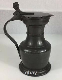 Antique James Dixon & Sons Cornish Pewter Water/Ale Jug/Pitcher 22cm In Height