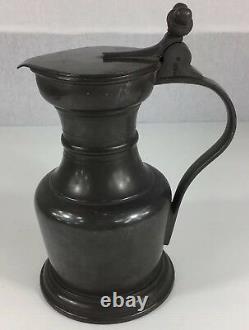 Antique James Dixon & Sons Cornish Pewter Water/Ale Jug/Pitcher 22cm In Height