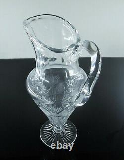 Antique Jug Pitcher Water Wine Crystal Size Moulded Niépce St Louis Signed