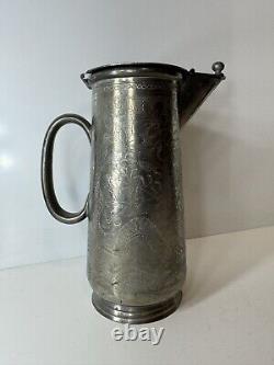 Antique Kut Hing Pewter Swatow Pouring Jug Water Pitcher