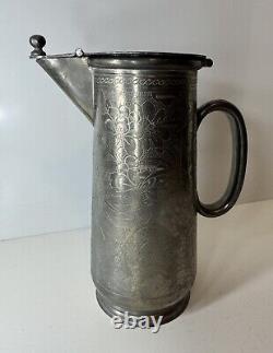 Antique Kut Hing Pewter Swatow Pouring Jug Water Pitcher