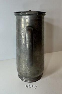 Antique Kut Hing Pewter Swatow Pouring Jug Water Pitcher