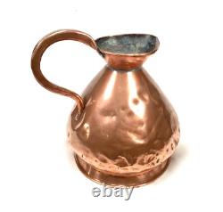 Antique Large 19th Copper Pitcher Measuring Water Drink Jug / Two Gallon