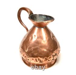 Antique Large 19th Copper Pitcher Measuring Water Drink Jug / Two Gallon
