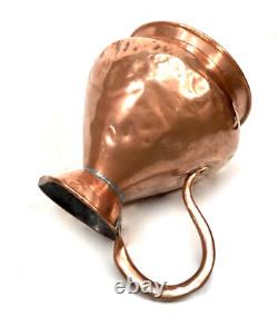 Antique Large 19th Copper Pitcher Measuring Water Drink Jug / Two Gallon
