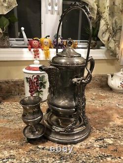 Antique Large Monarch Silver Co 4 Piece Victorian Water Pitcher Set-history