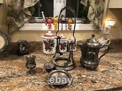 Antique Large Monarch Silver Co 4 Piece Victorian Water Pitcher Set-history