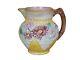 Antique Majolica Daisy Flowers & Lace Water Pitcher Jug Carafe 7