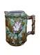 Antique Majolica French Barbotine Dog Rose Flower Blossom Water Pitcher Jug 6