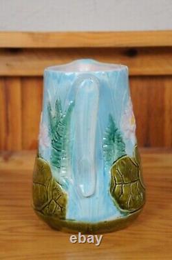 Antique Majolica Joseph Holdcroft Pond Lily Creamer Water Pitcher Jug 7