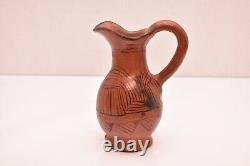 Antique Maricopa Pueblo Indian Pottery Water Bottle Pitcher Jug Vase 5.25