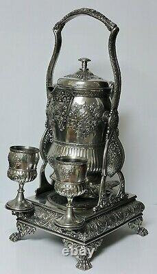 Antique Meriden Brittanica Celtic Knot TILTING WATER PITCHER SET