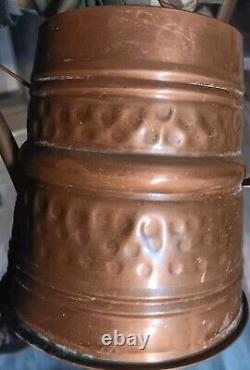 Antique Mid-Century Handcrafted Solid Copper Watering Pitcher