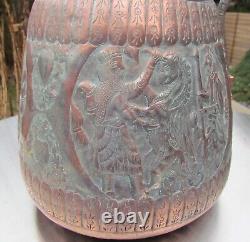 Antique Middle East Copper Engraved Large Water Jug Ewer