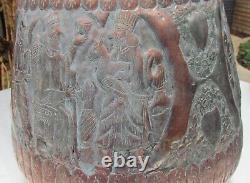 Antique Middle East Copper Engraved Large Water Jug Ewer