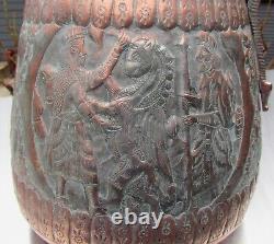 Antique Middle East Copper Engraved Large Water Jug Ewer