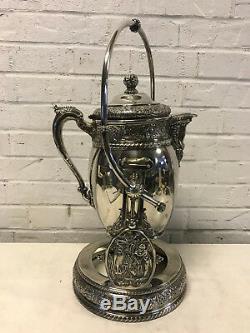 Antique Middletown Plate Co. Aesthetic Movement Silver Plated Tilt Water Pitcher