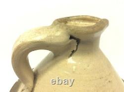 Antique Old Salt Glaze Pottery Colonial Jug Flask Crock Water Pitcher