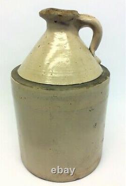 Antique Old Salt Glaze Pottery Colonial Jug Flask Crock Water Pitcher