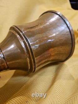 Antique Ottoman Copper & Brass Water Jug Pitcher With Primitive Style Handle