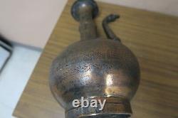 Antique Ottoman Mughal Handmade Engraved Chased Copper Water Pitcher Jug 13