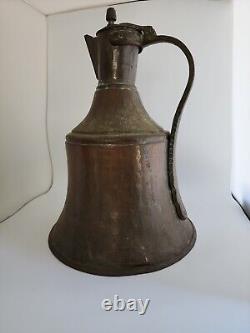 Antique Persian Copper Water jug Pitcher 19 tall by 13