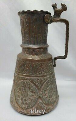 Antique Persian Copper Water jug Pitcher 9