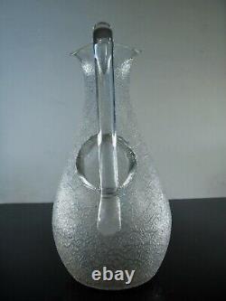 Antique Pitcher A Glass Jug Water Crystal Clear Pipe L' Acid 2oz Baccarat 1916