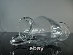 Antique Pitcher Jug Water Wine Crystal Size Ribs Venetiennes Baccarat Signed