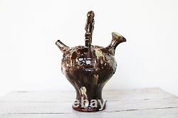 Antique Portuguese Palissy Ware Majolica Water Jug, Caldas, Earthenware