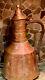 Antique Primitive Pitcher Water Jug Brass & Hammered Copper-very Old 14.5 Tall