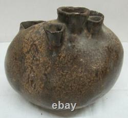 Antique Primitive Pre-Columbian Art Pottery Water Vessel Vase Pitcher Jug Signed