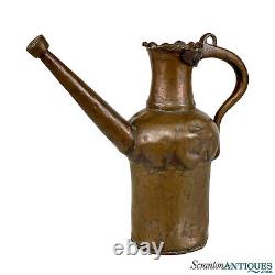 Antique Primitive Turkish Copper Watering Can Pitcher Ewer