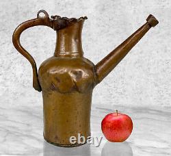 Antique Primitive Turkish Copper Watering Can Pitcher Ewer