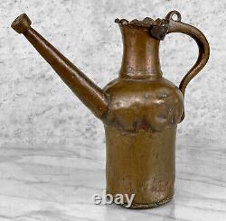 Antique Primitive Turkish Copper Watering Can Pitcher Ewer